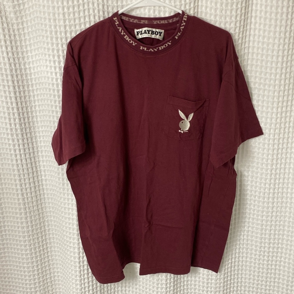 Mens Maroon Playboy by PacSun t-shirt - Size L
